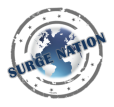 Surge Nation Logo: Designed to look like a passport stamp with a globe in the center